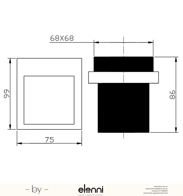 Eden Tumbler Holder Single - Elenni specification drawing