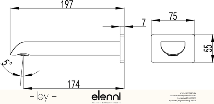 Kara Spout - Elenni specification drawing