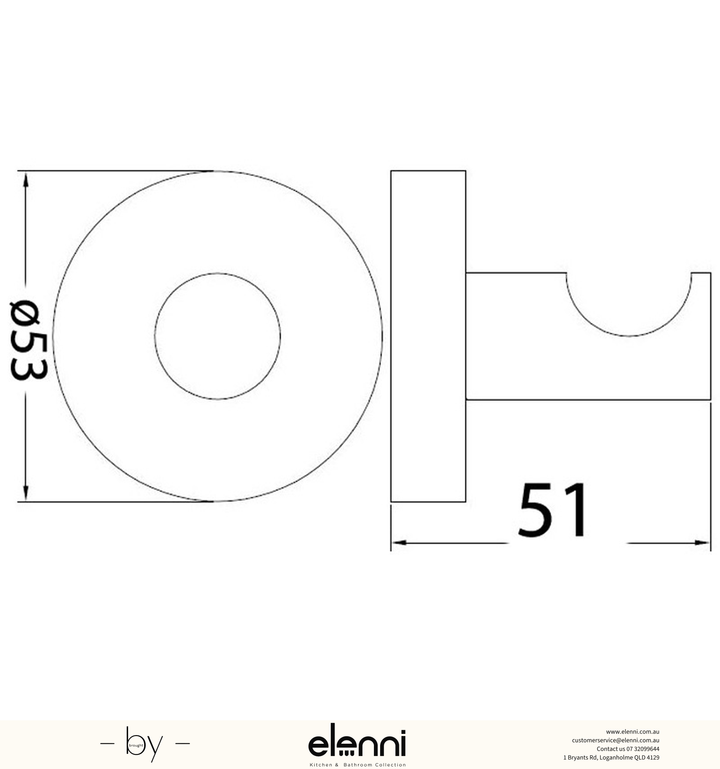 Otus Robe Hook - Elenni specification drawing