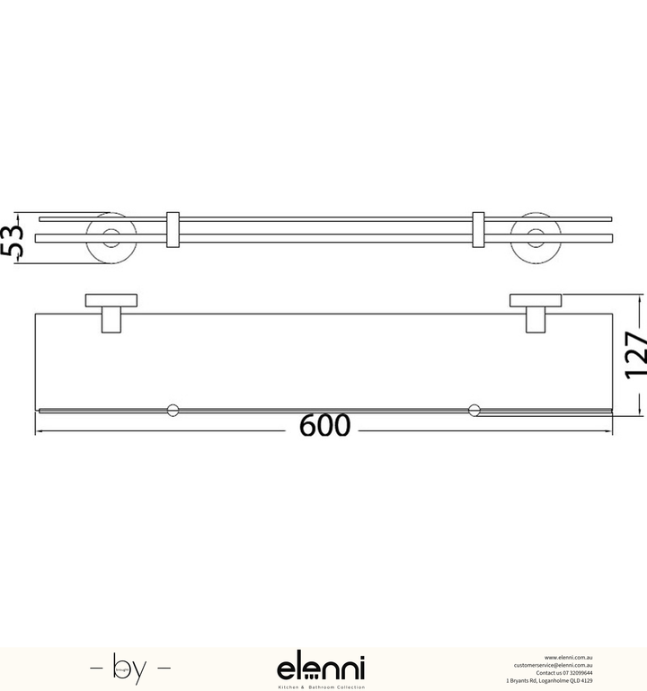 Otus Shelf Glass - Elenni specification drawing