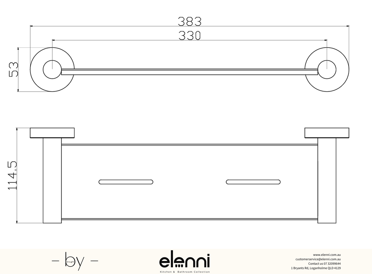 Otus Shelf Metal - Elenni specification drawing