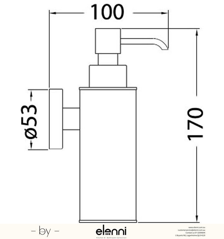 Otus Soap Dispenser - Elenni specification drawing