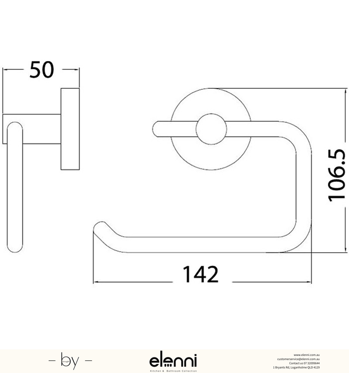 Otus Toilet Roll Holder - Elenni specification drawing