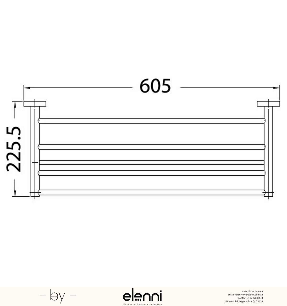 Otus Towel Rack - Elenni specification drawing