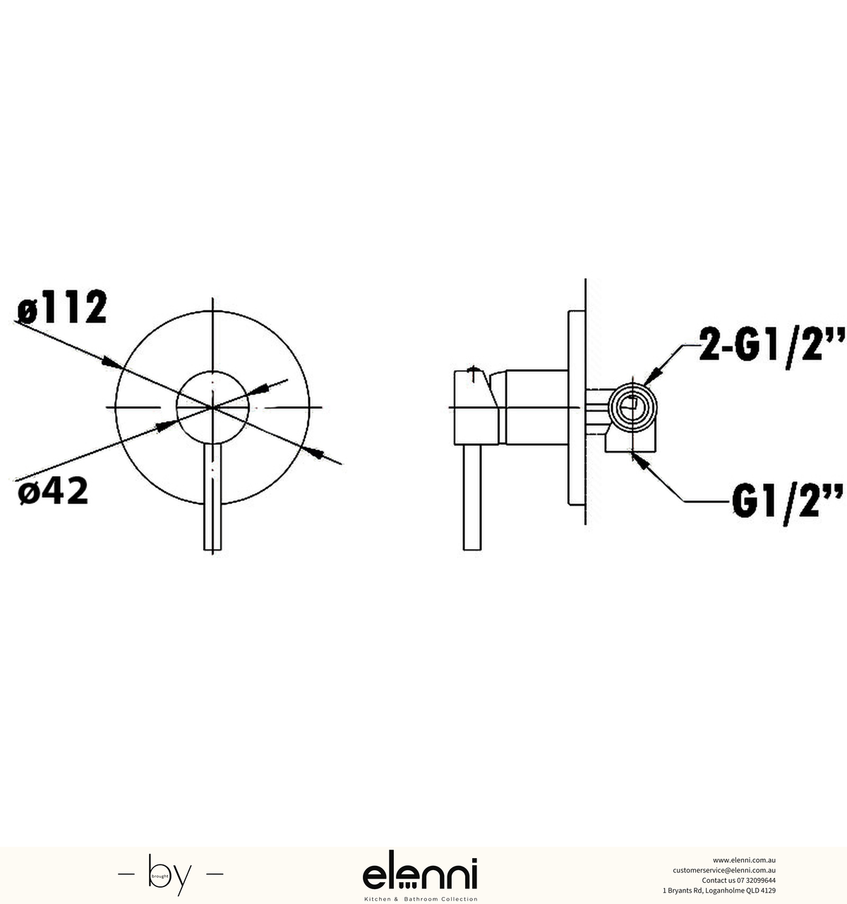 Otus Wall Mixer - Elenni specification drawing