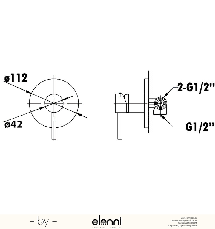 Otus Wall Mixer - Elenni specification drawing