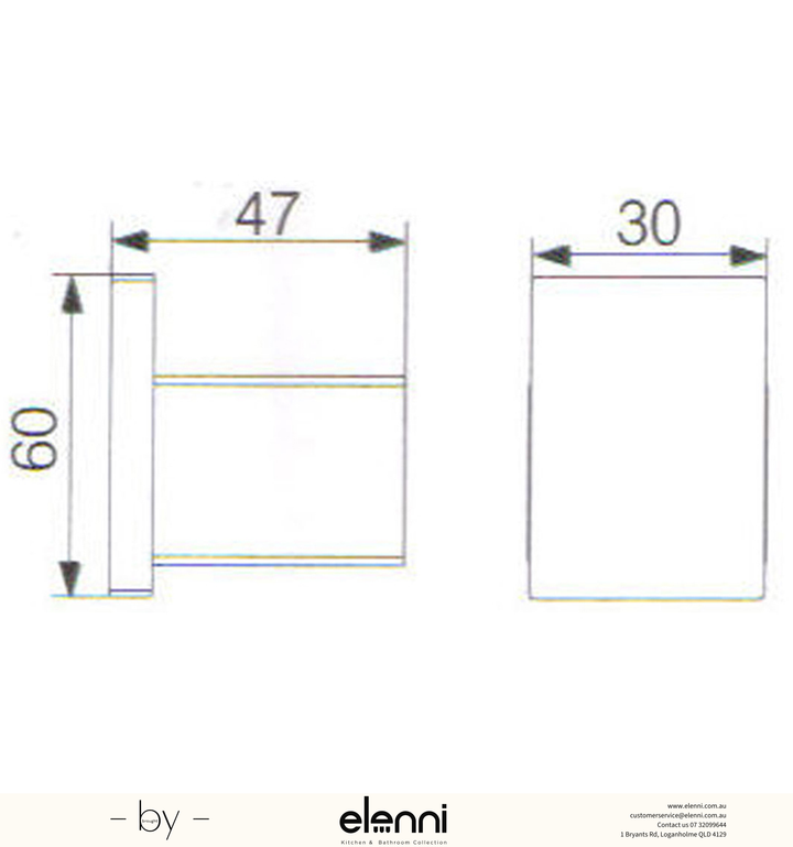 Rosa Robe Hook - Elenni specification drawing