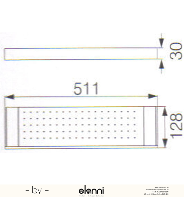 Rosa Shelf Glass - Elenni specification drawing