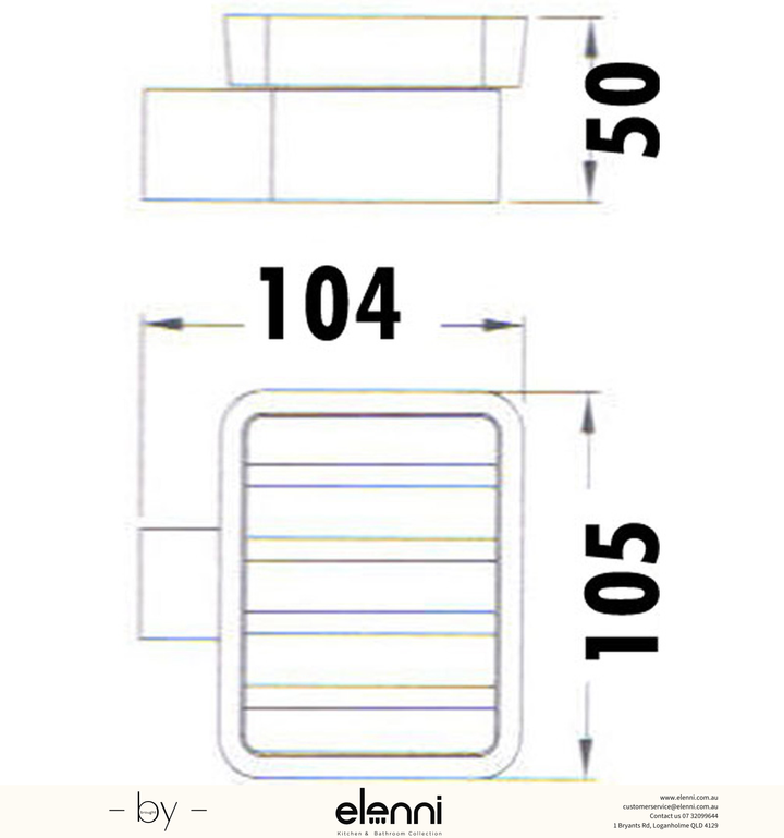 Rosa Soap Dish Glass - Elenni specification drawing