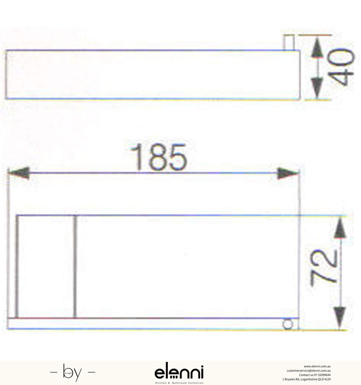 Rosa Toilet Roll Holder - Elenni specification drawing