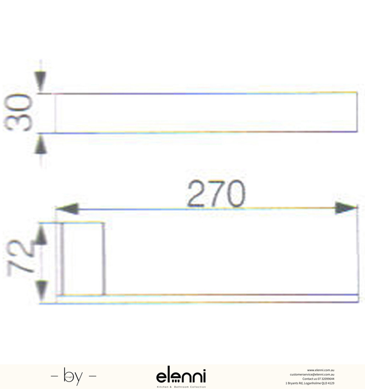 Rosa Towel Bar - Elenni specification drawing