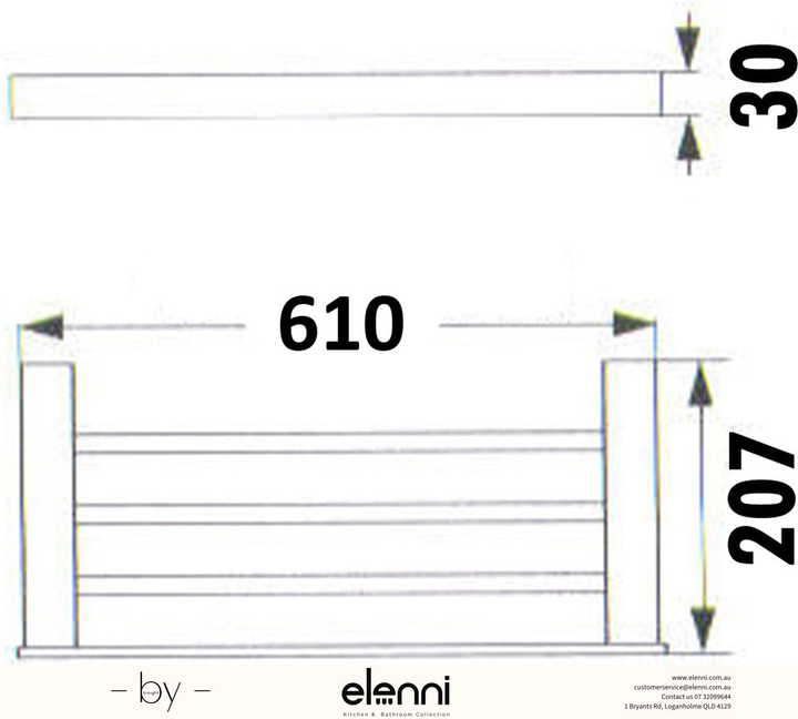 Rosa Towel Rack - Elenni specification drawing