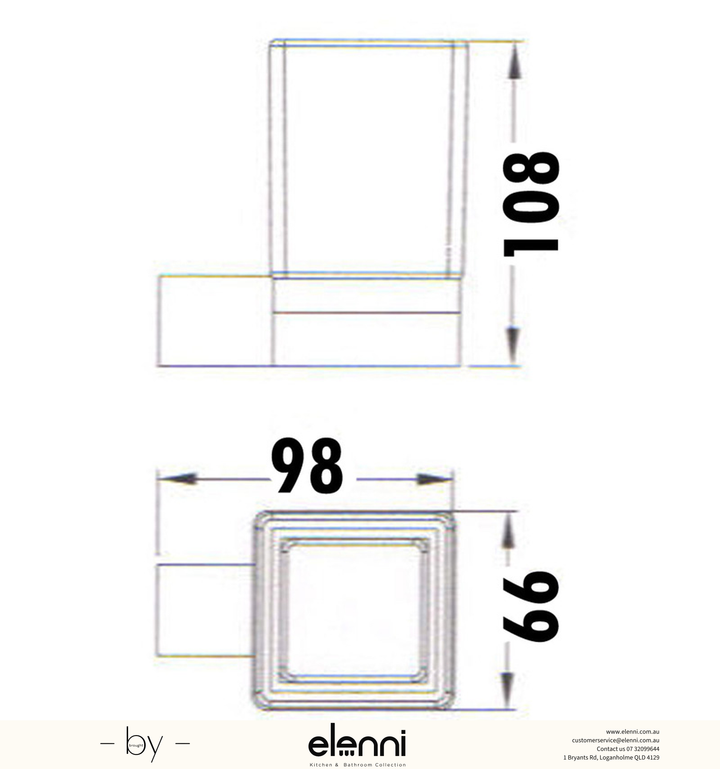 Rosa Tumbler Holder Single - Elenni specification drawing