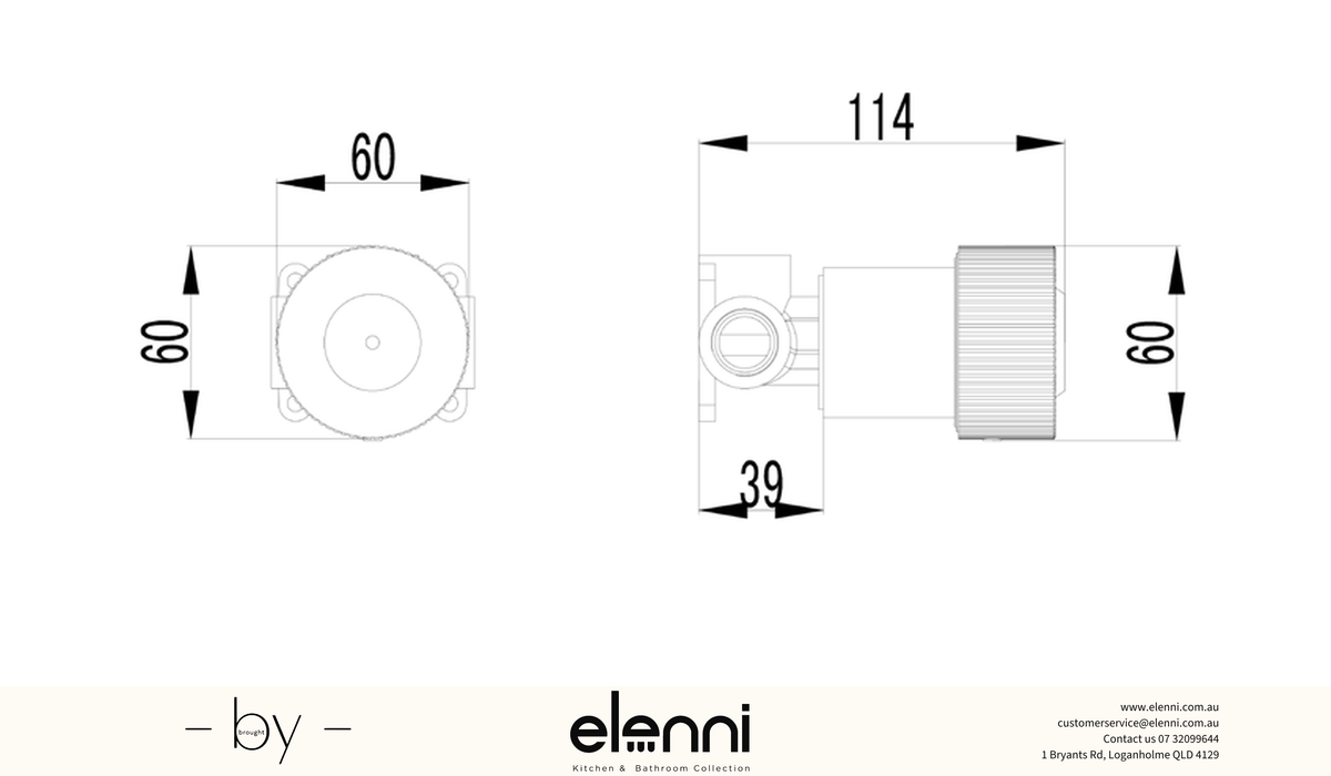 Soko Wall Mixer Progressive - Elenni specification drawing