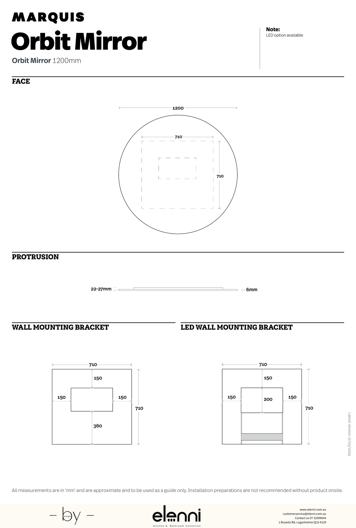 Marquis Orbit Mirror - Elenni specification drawing 4