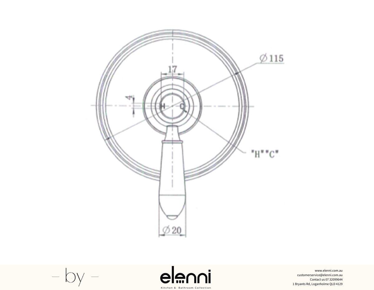 Bordeaux Shower Mixer TRIM KIT Spec (Kiri)