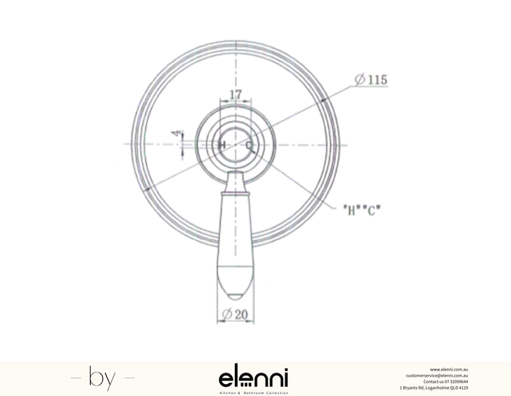 Bordeaux Shower Mixer TRIM KIT Spec (Kiri)