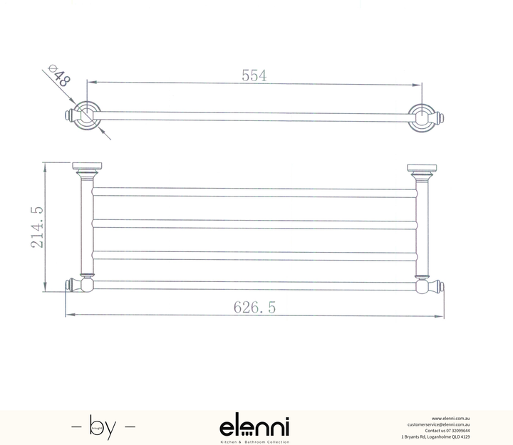 Medoc Bathroom Shelf - Elenni Kiri specification drawing