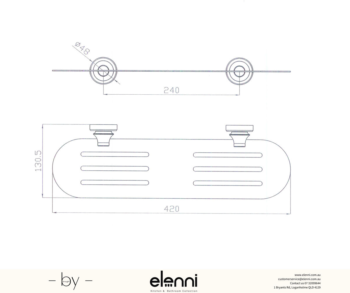 Medoc Metal Shelf - Elenni Kiri specification drawing
