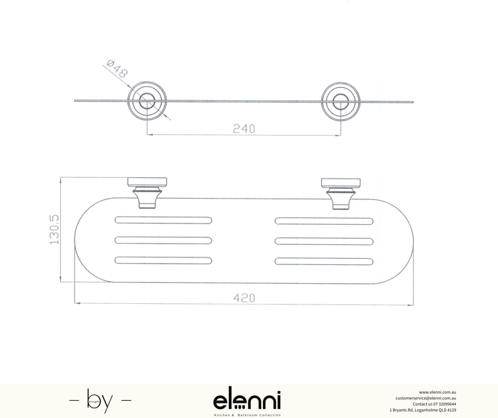 Medoc Metal Shelf - Elenni Kiri specification drawing