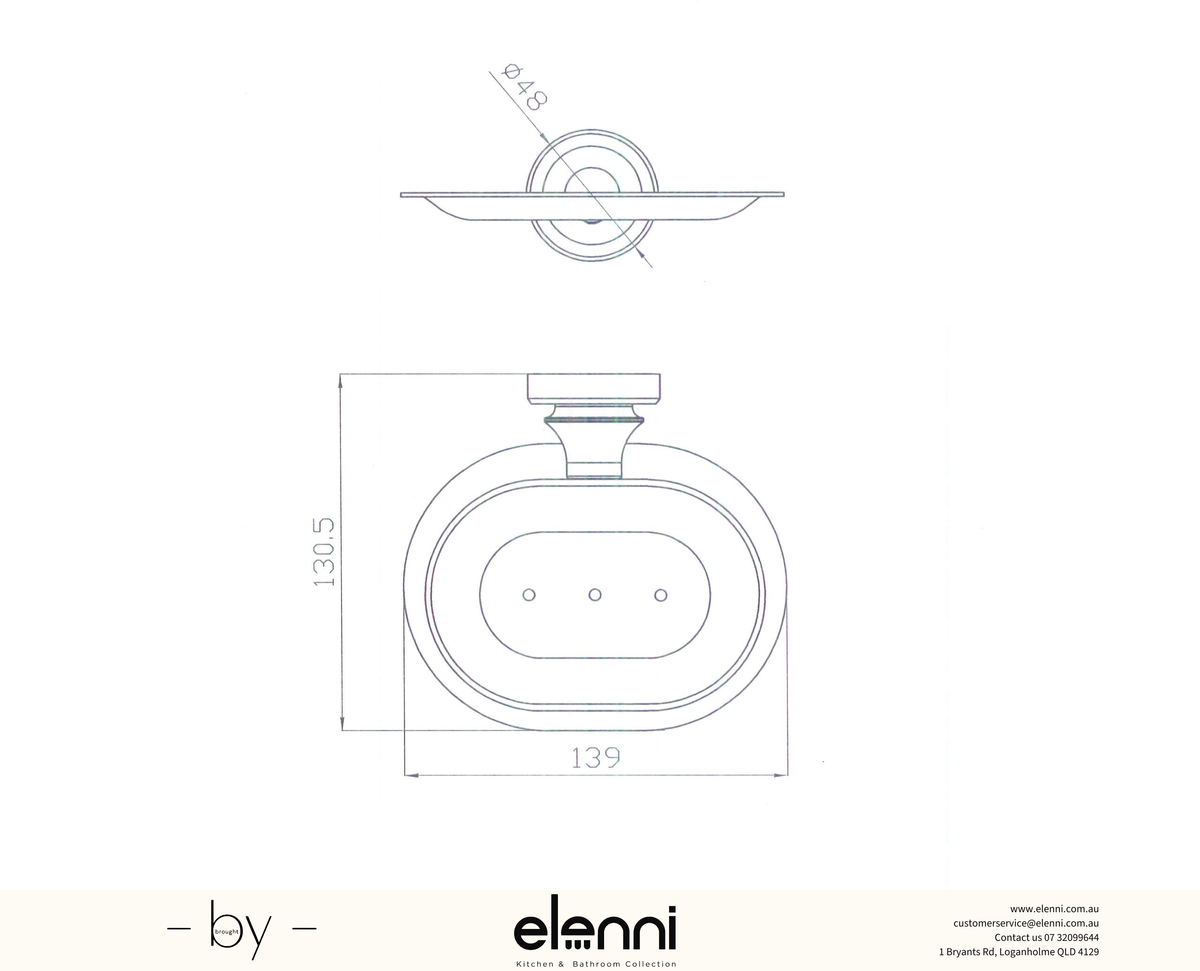 Medoc Soap Dish - Elenni Kiri specification drawing