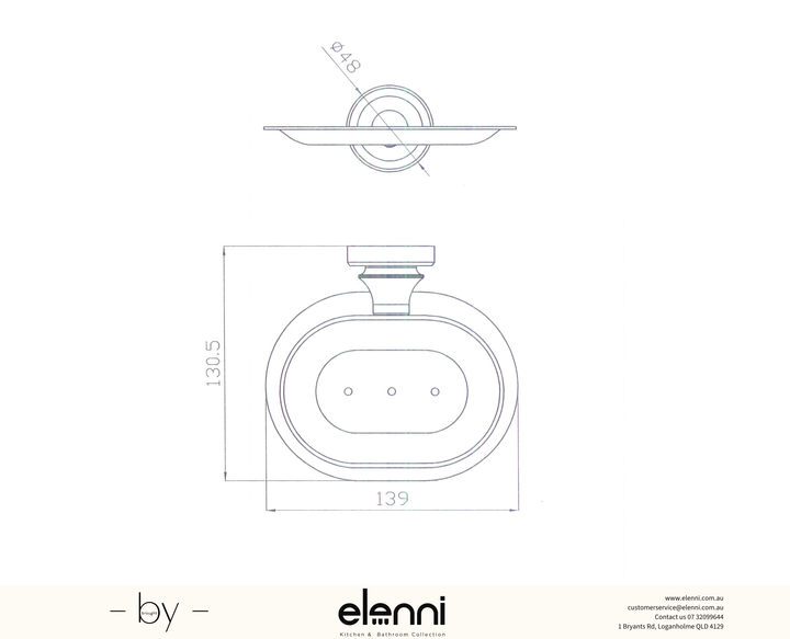 Medoc Soap Dish - Elenni Kiri specification drawing