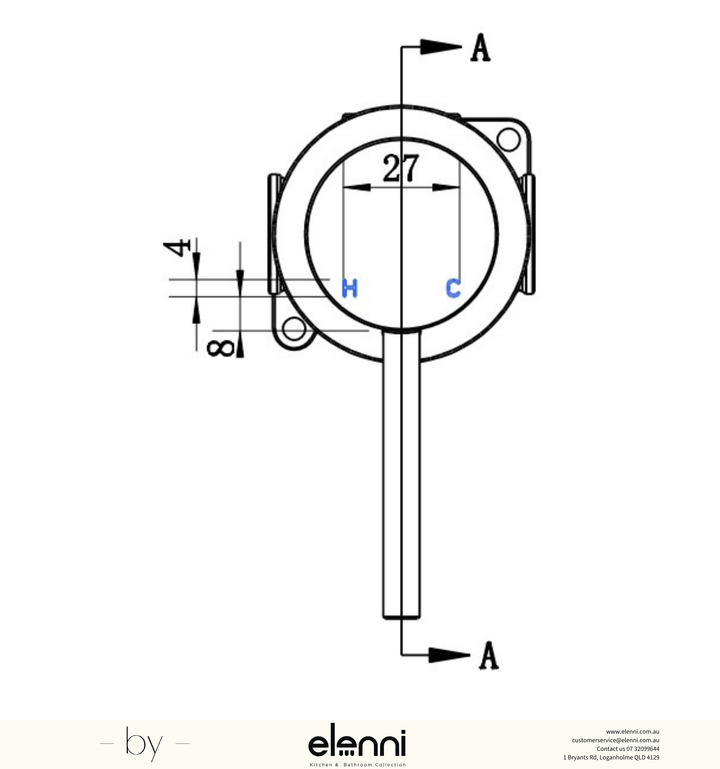 Star Mini Shower Mixer 60mm TRIM KIT Spec (Kiri)