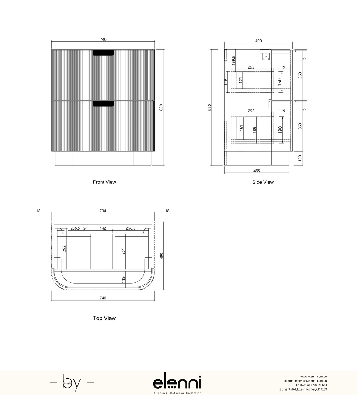 Havana Fluted 750mm Sable Walnut Floorstanding Curve Vanity - Elenni specification sheet