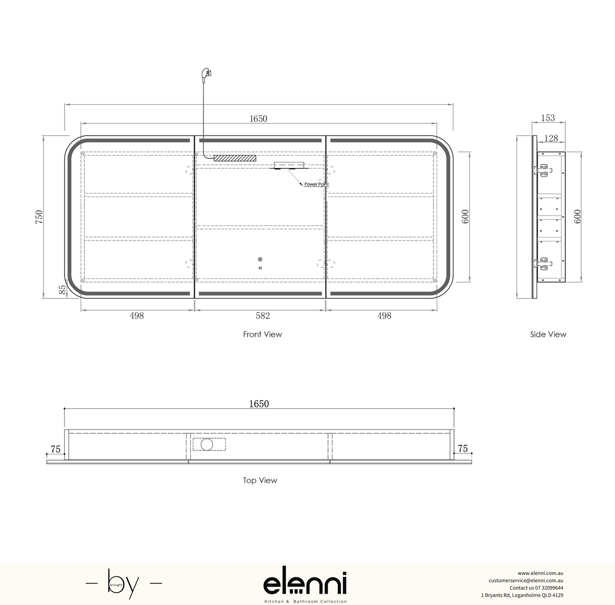 LED Newport 1800(W)x750(H) Natural Oak Shaving Cabinet Premium Edition Elenni specification sheet