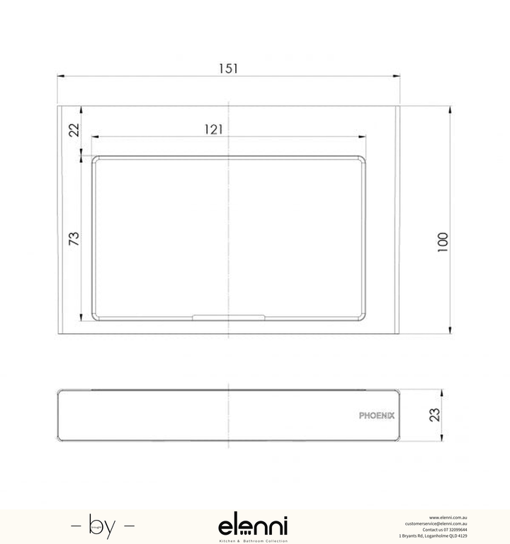 Lexi MKII Soap Dish Holder - Elenni specification drawing
