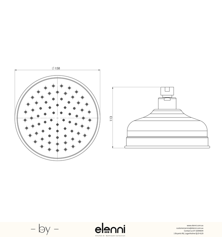 Cromford Shower Rose - Elenni specification drawing