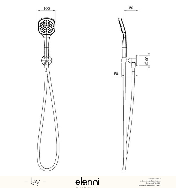 Teva Hand Shower - Elenni specification drawing