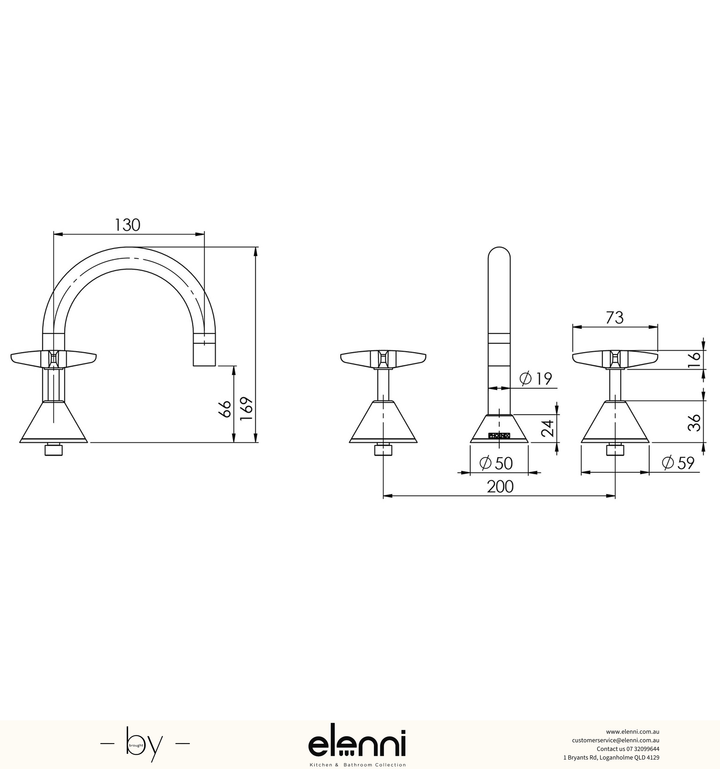 Ivy Basin Set - Lead Free - Elenni specification drawing