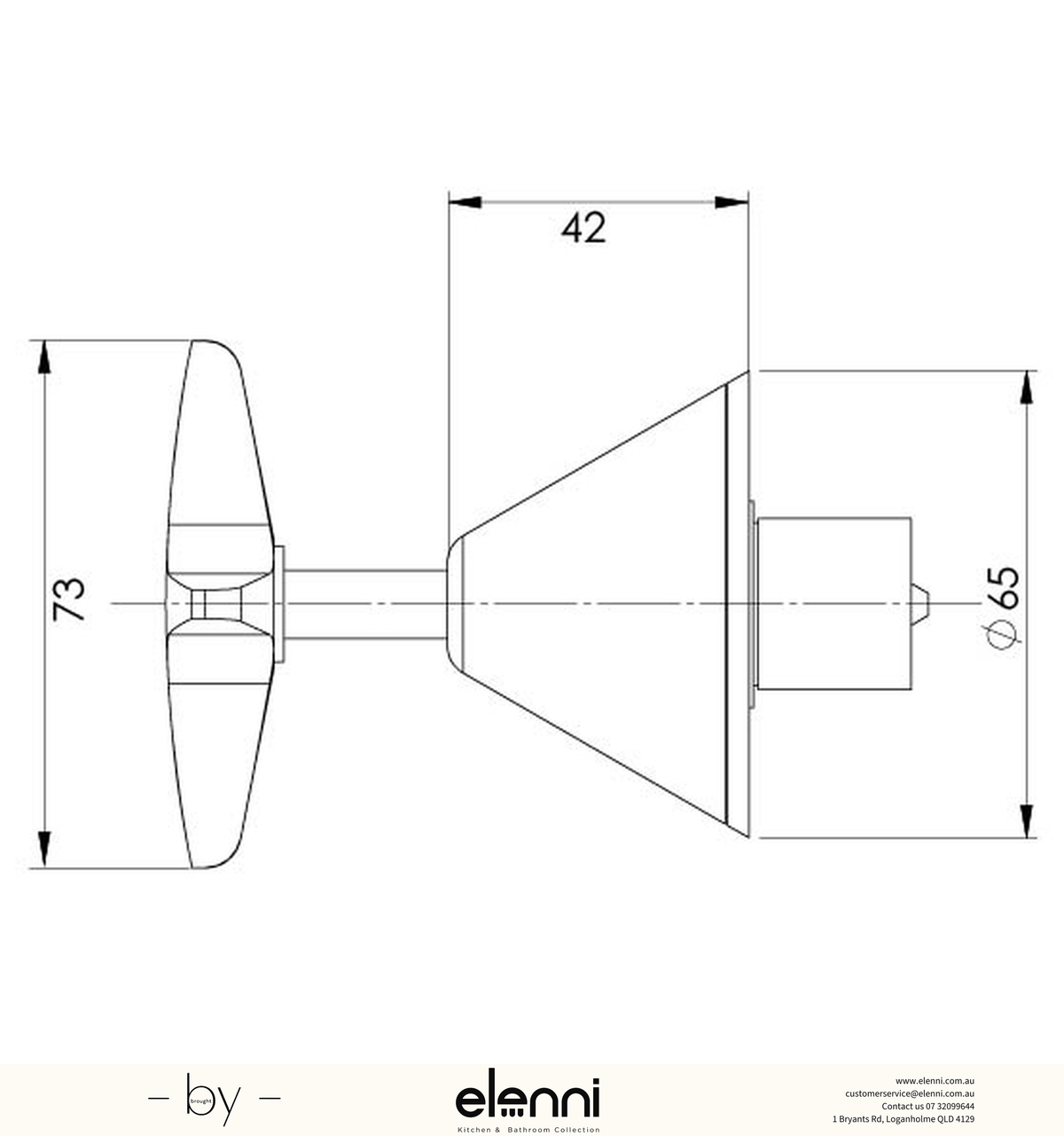 Ivy Wall Top Assemblies - Lead Free - Elenni specification drawing