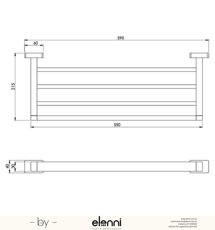 Lexi Towel Rack - Elenni specification drawing