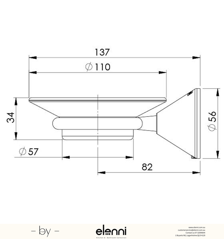 Ivy Soap Dish - Elenni specification drawing