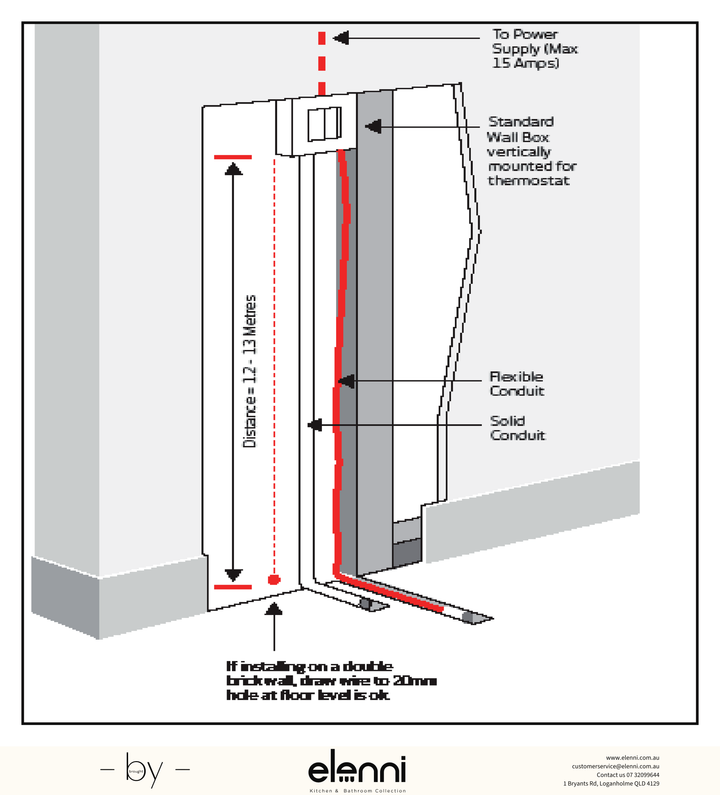 Radiant Figure of Eight Underfloor Heating Sensor - Elenni Kiri specification drawing