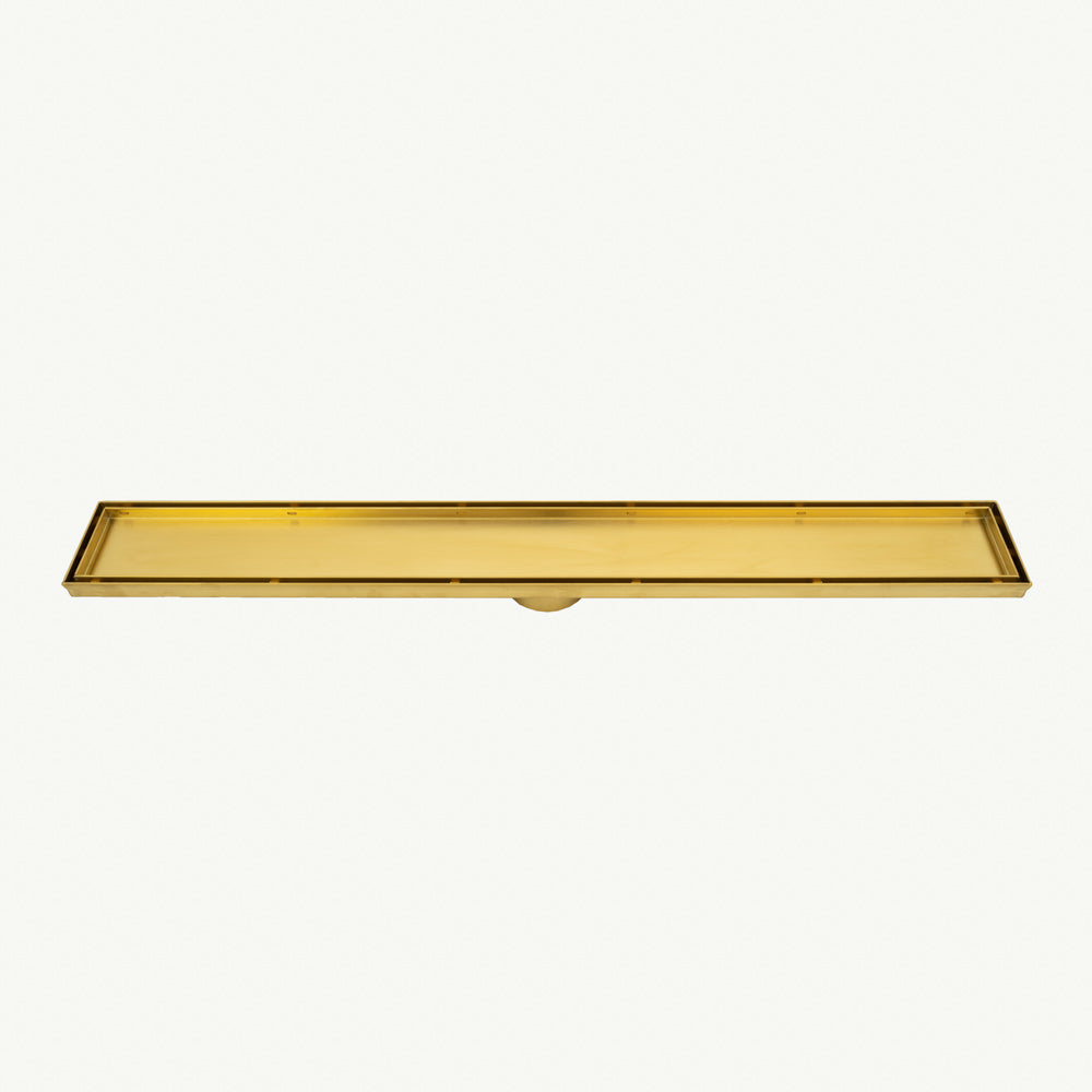 Linear Tile Insert Floor Grate - Brushed Gold