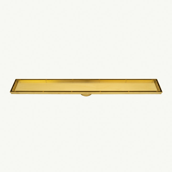 Linear Tile Insert Floor Grate - Brushed Gold