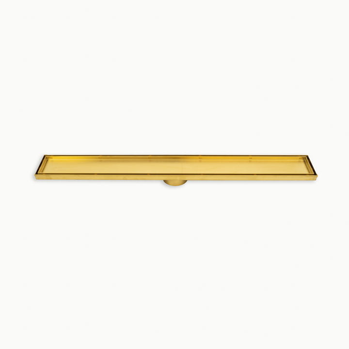 Linear Tile Insert Floor Grate - Brushed Gold