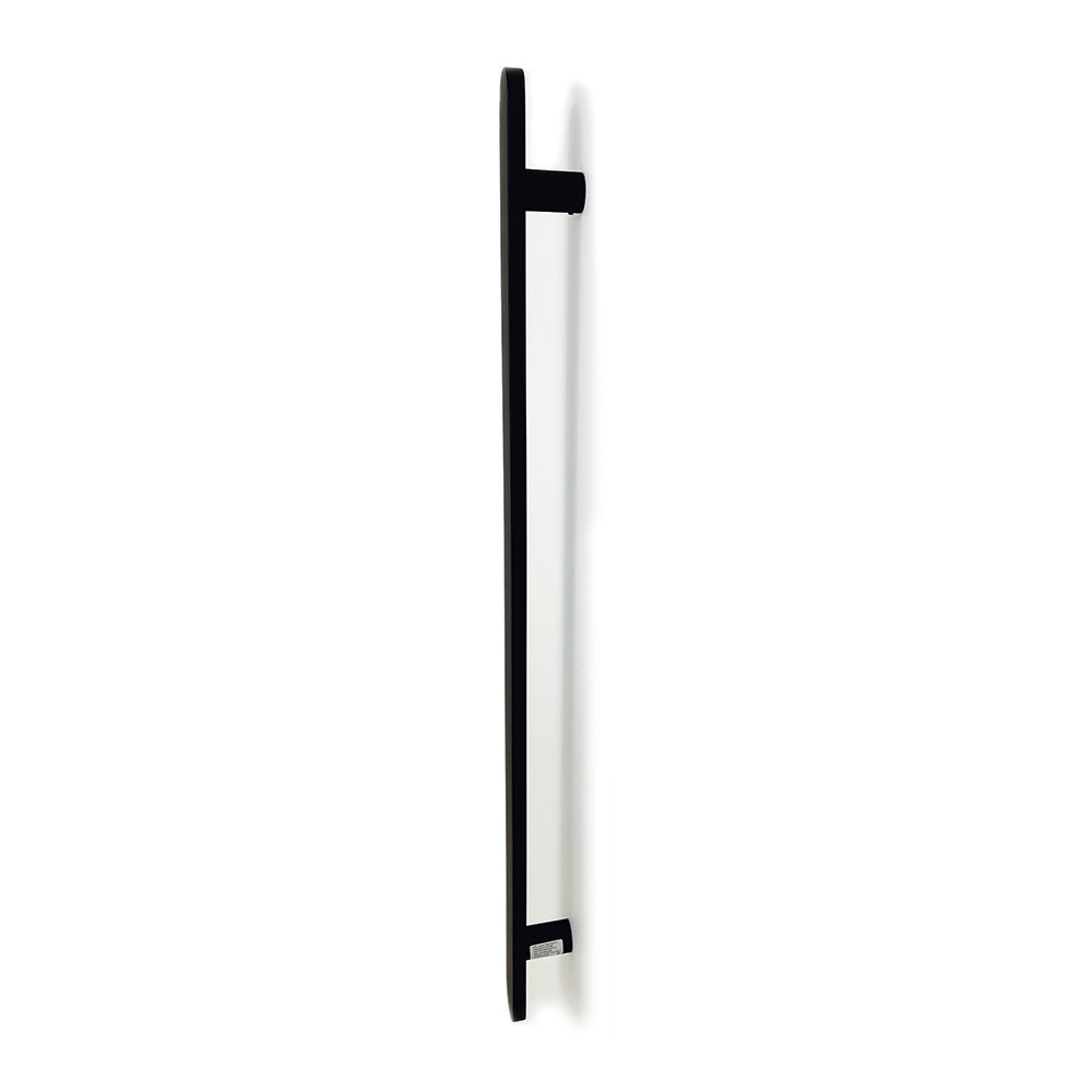 Radiant Vertical Flat Bar Towel Rail 50 x 930mm - blk-fvtr-930-side