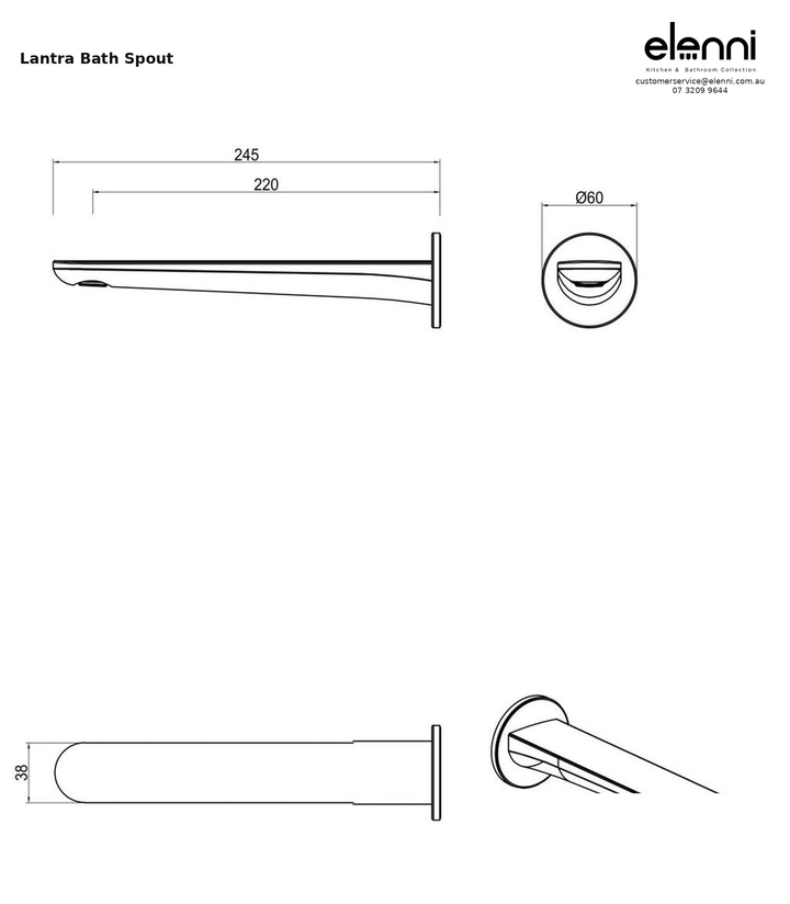 Elenni specification sheet - Lantra Bath Spout
