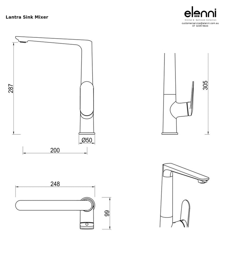 Elenni specification sheet - Lantra Sink Mixer