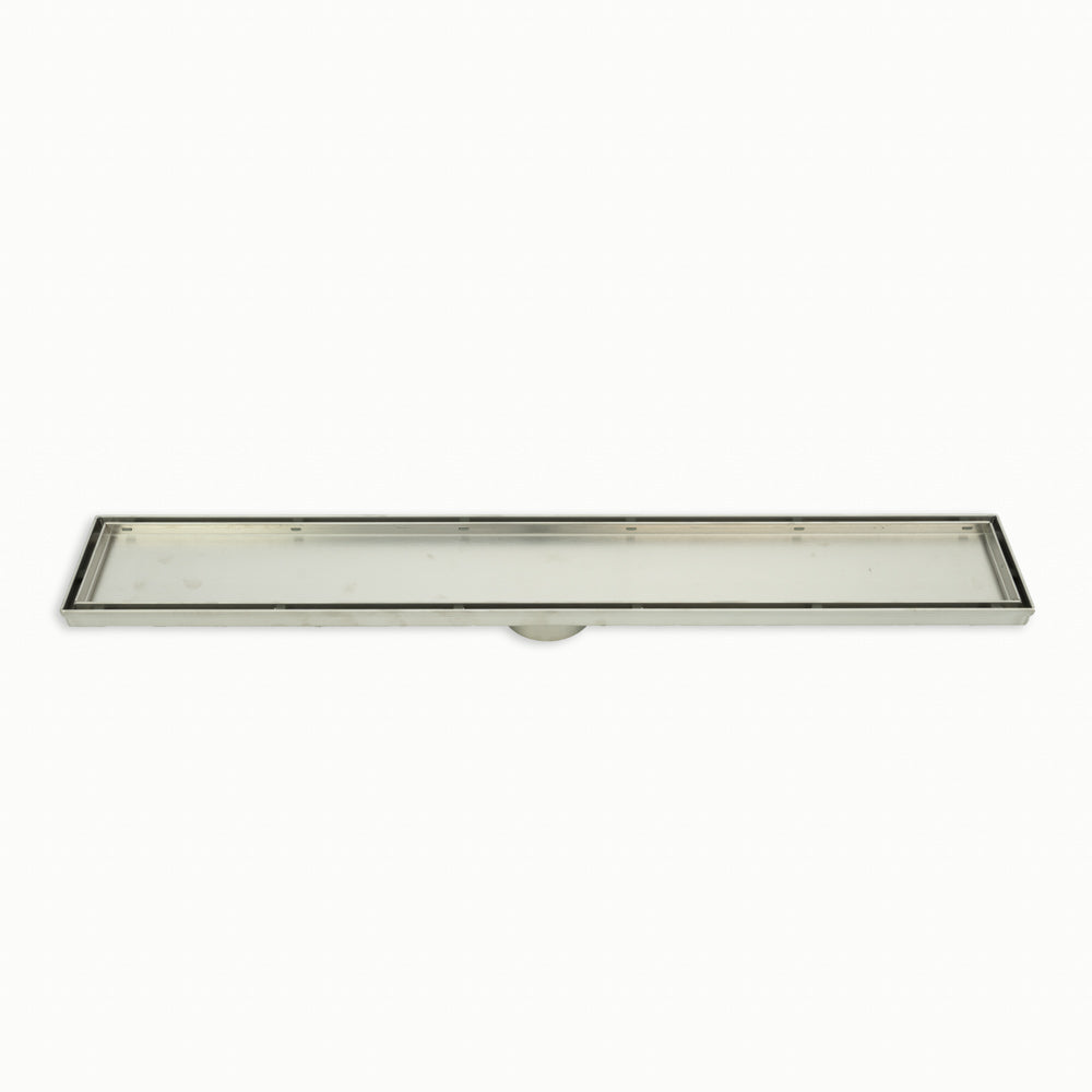 Linear Tile Insert Floor Grate - Brushed Satin