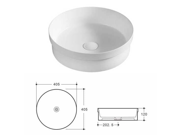 Aulic Gardinier Gloss White Semi Inset Basin product photo