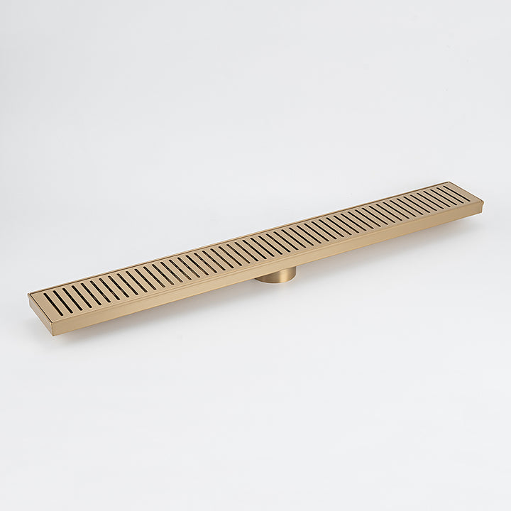 Linear Slotted Floor Grate - Warm Brushed Nickel