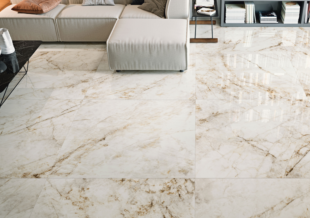 Lumia Cuarzo Reno Porcelain Tile installed