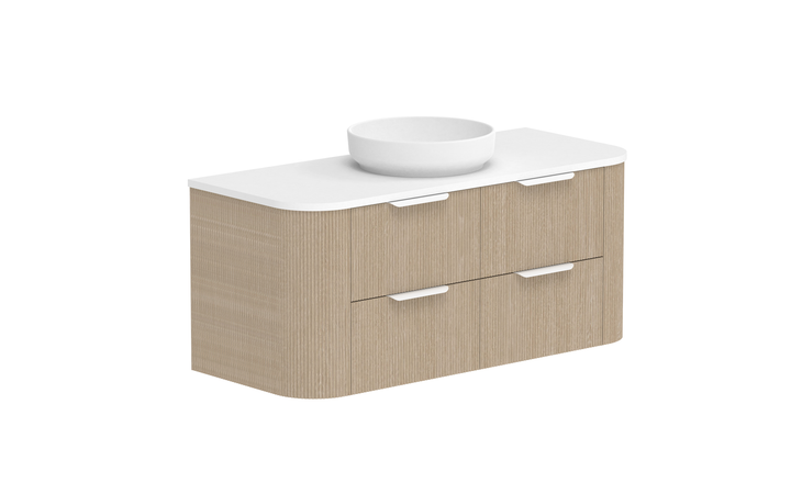 Thirroul 1200 Wall Hung Vanity - Centre Bowl - Coastal Oak Woodmatt