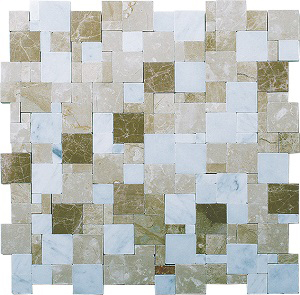 Magic Multi Brown Marble Mosaic tile face, 280 x 280 mm
