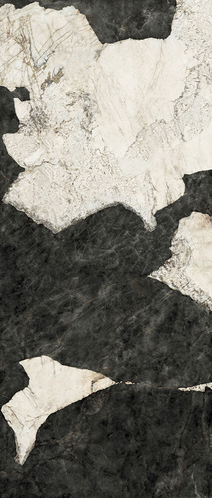 Magma-Black & White Porcelain Slab 6 mm tile face, 2800 x 1200 mm